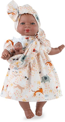 Marina Pau - Pop Maria Con Bebe Jungla Estuche - 45cm