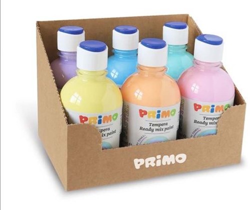 PRIMO - Display plakkaatverf pastel in fles (6x 300ml)