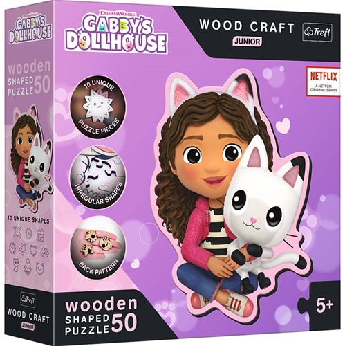 Trefl - Puzzles - Wood Craft Junior" - Gabby and her Kitty / Universal Gabby's Dollhouse_FSC Mix 70%"