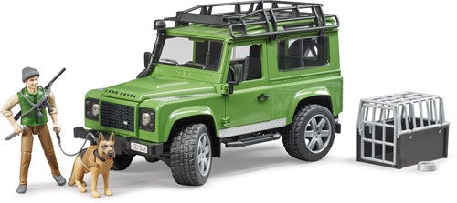 Bruder Land Rover Defender Station Wagon met boswachter en hond