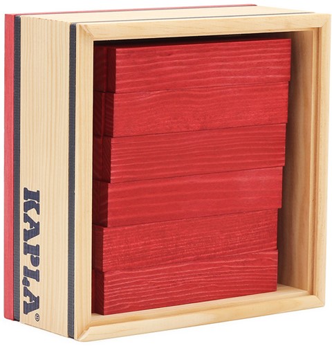 Kapla - 40 SQUARES - Colored planks red