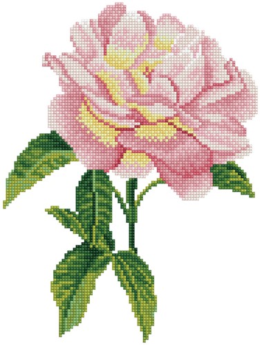 Diamond Dotz - Pink Rose With Frame