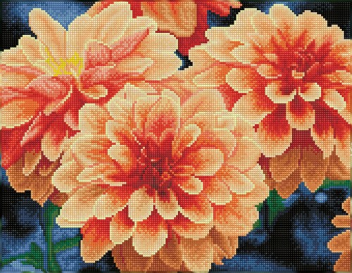 Diamond Dotz - Peach Dahlias - Pre-Framed Kit